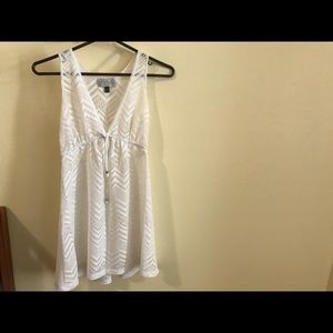 White Sheer/Mesh swim Coverup